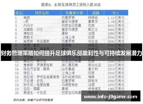 财务管理策略如何提升足球俱乐部盈利性与可持续发展潜力